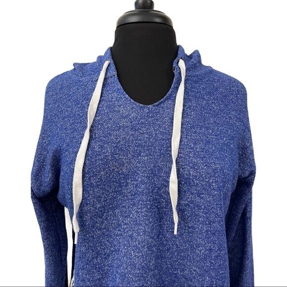 JESSICA Simpson Heather Blue The Warm Up Crop Top Hoodie Sz M - Picture 2 of 14